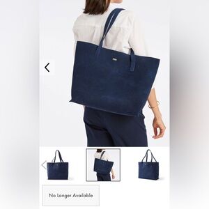 Mark & Graham Navy Suede Everyday Italian Suede Tote